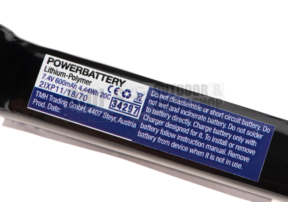 LiPo 7.4V 600mAh 20C PDW Kriss Vector Type T-Plug