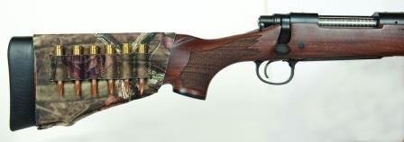 Allen Neopren Patronenetui, schwarz/ Mossy Oak, 6 Gewehrkugeln f. Schaft