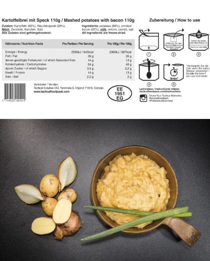 TACTICAL FOOD - Mashed Potatoes & Bacon