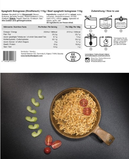 TACTICAL FOOD - Spaghetti Bolognese