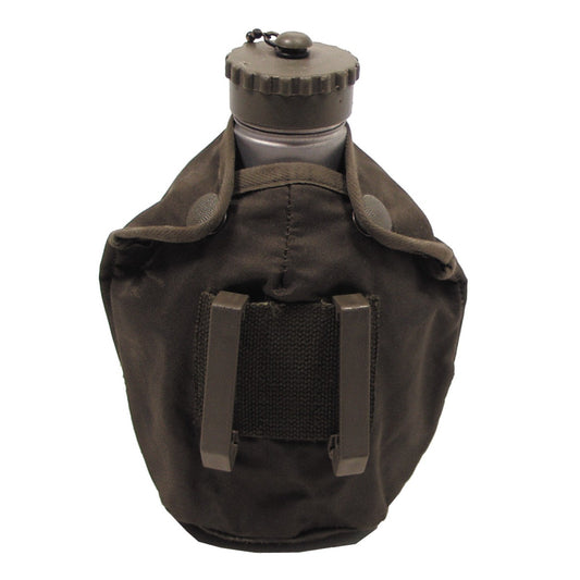 Öster. Feldflasche, Aluminium, Nylonbezug, gebr.