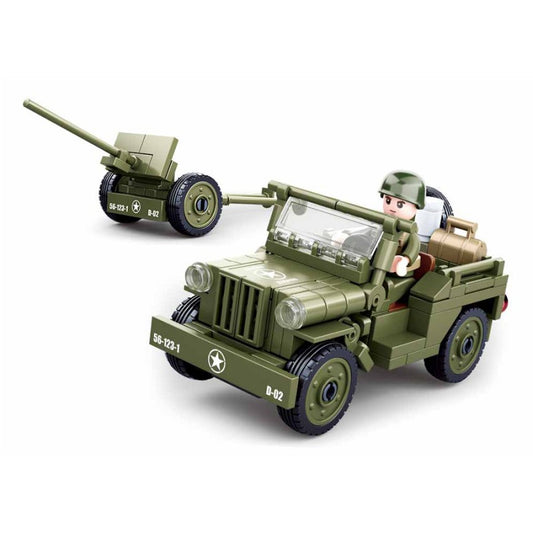 Sluban Allied jeep with Anti-Tank guns M38-B0853