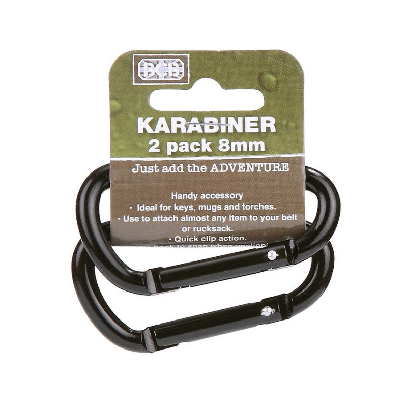 BCB 6mm / 8mm Karabiner (2 Stück) schwarz