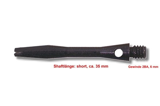 Shaft Alu short, ca. 35 mm, schwarz/silber