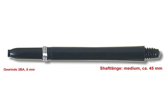 Shaft Nylon + Ring medium, ca. 45 mm, weiß/schwarz