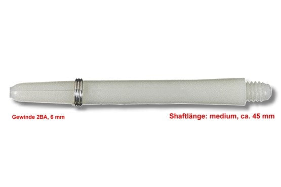 Shaft Nylon + Ring medium, ca. 45 mm, weiß/schwarz