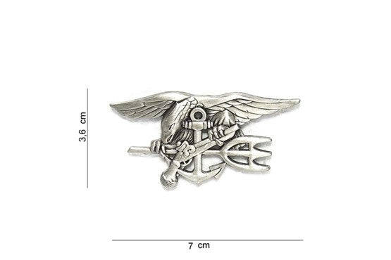 Abzeichen US Navy Seals Siegel groß Silber