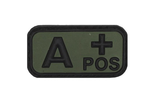 Klettabzeichen, Blutgruppe "A POS", 3D div.Farben