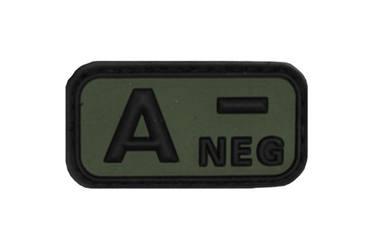 Klettabzeichen, Blutgruppe "A NEG", 3D div.Farben