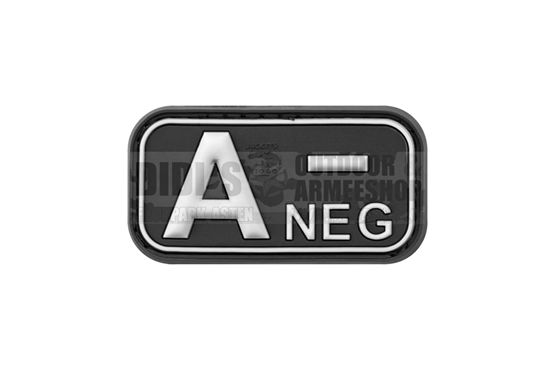 Klettabzeichen, Blutgruppe "A NEG", 3D div.Farben