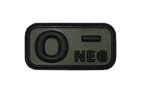 Klettabzeichen, Blutgruppe "0 NEG", 3D div.Farben