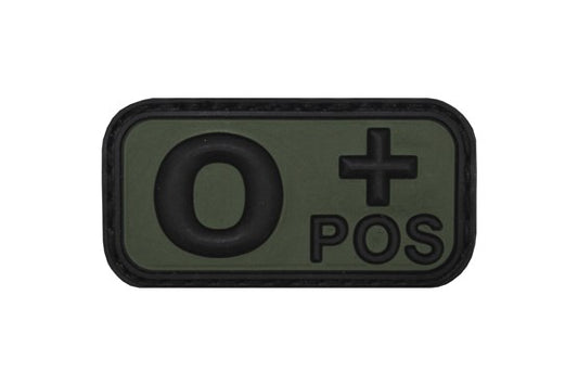 Klettabzeichen, Blutgruppe "0 POS", 3D div.Farben