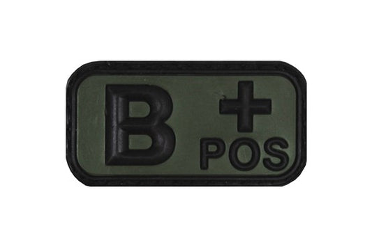 Klettabzeichen, Blutgruppe "B POS", 3D div.Farben