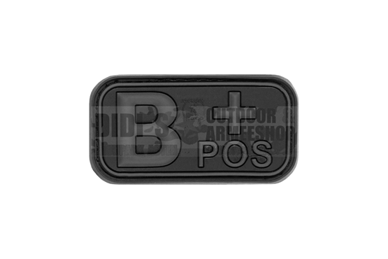 Klettabzeichen, Blutgruppe "B POS", 3D div.Farben