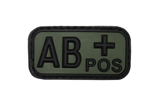 Klettabzeichen, Blutgruppe "AB POS", 3D div.Farben