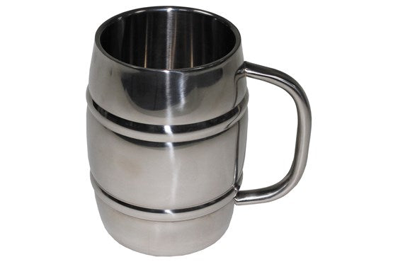 Krug, "Fass", Edelstahl, 1 l, doppelwandig