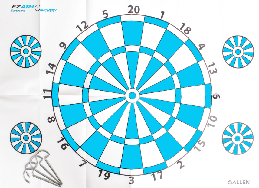Allen Zielscheibe f. Bogen Dartboard Target, 45x63 cm, 1 Stk