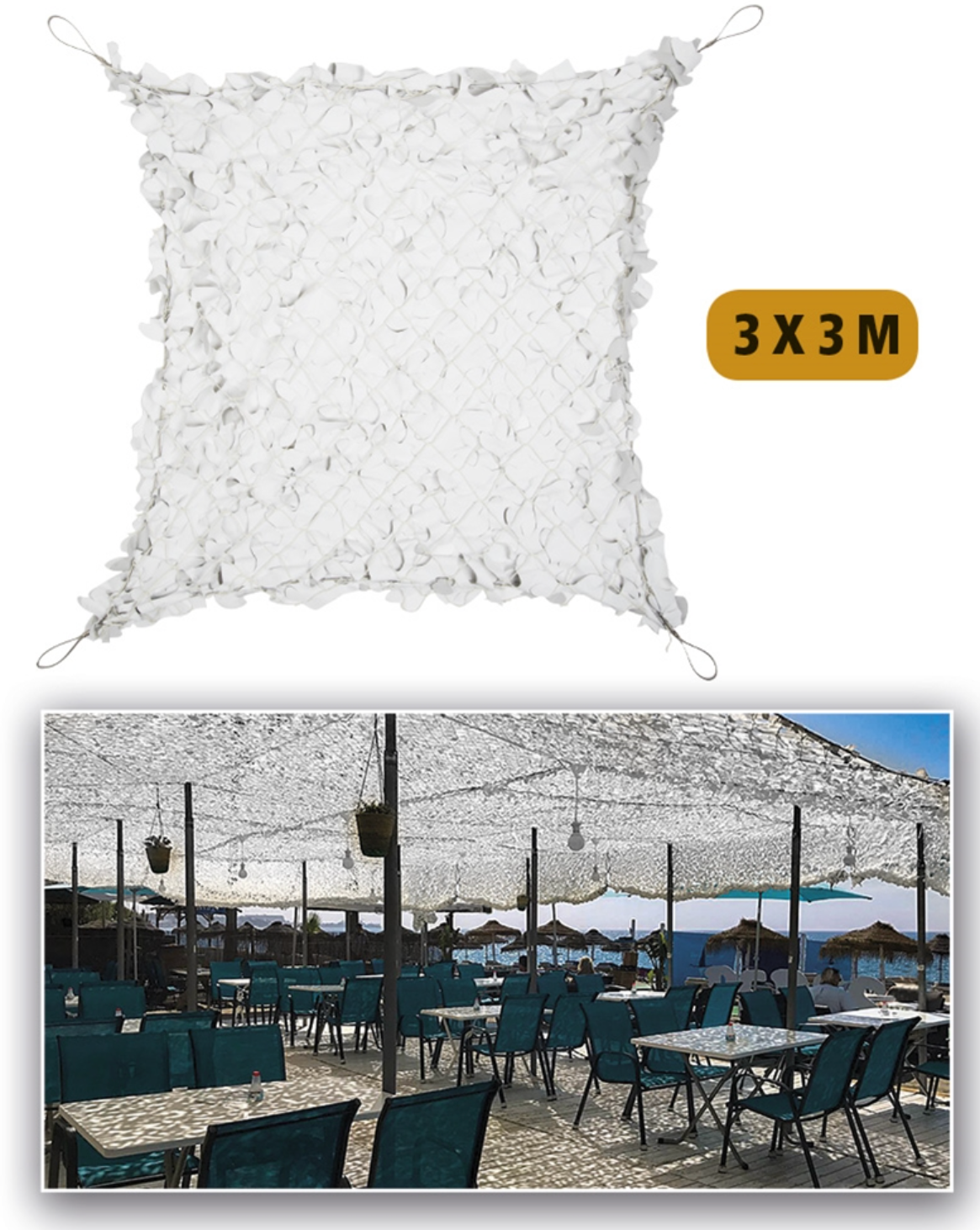 NETZ BROADLEAF ′SHADOW SAIL′ 3,0X3,0 WEISS