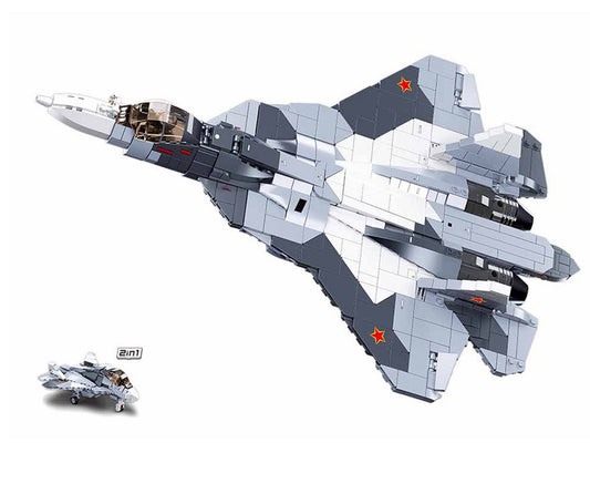Sluban Russ.Grey white jet fighter 2in1 M38-B0986