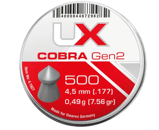UX Cobra Diabolos Gen2 4,5 mm (.177), Spitzkopf, 0,49 g, 5x 500 St., Dose