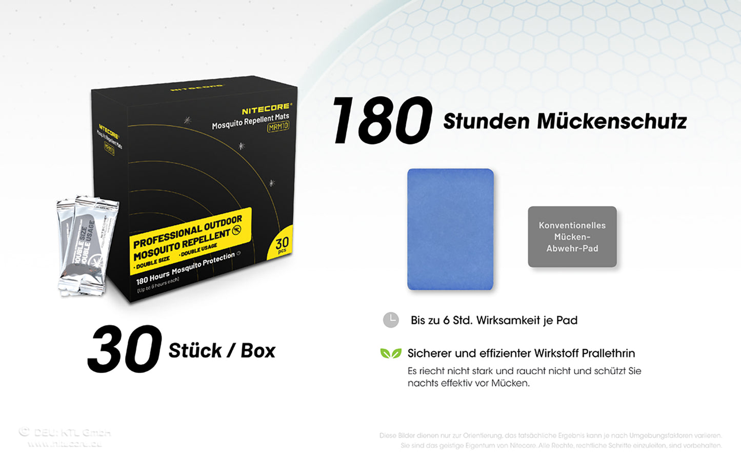 Nitecore MRM10 Mückensschutz Wirkstoffplättchen (30 Stück)