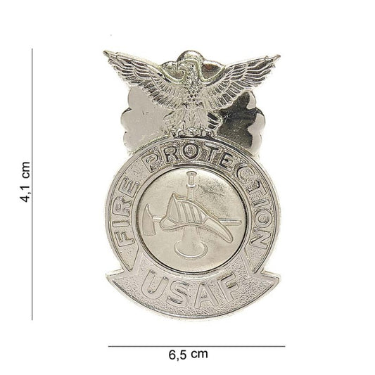 US Mützenabzeichen USAF Feuerwehr silber