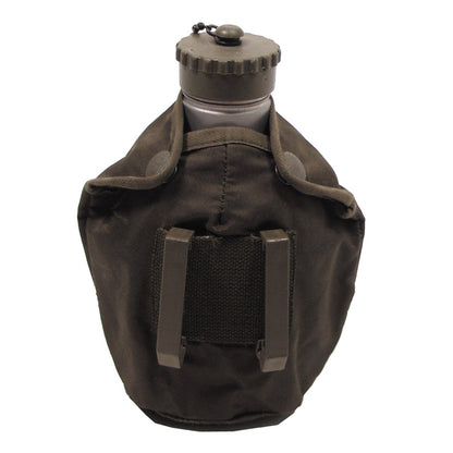 Öster. Feldflasche, Aluminium, Nylonbezug, gebr.