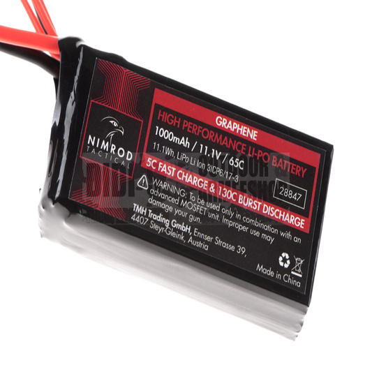 Lipo 11.1V 1000mAh 65C Graphene PEQ Type T-Plug