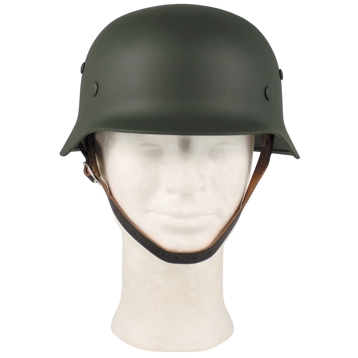 Stahlhelm WW II, oliv, mit Leder-Innenteil