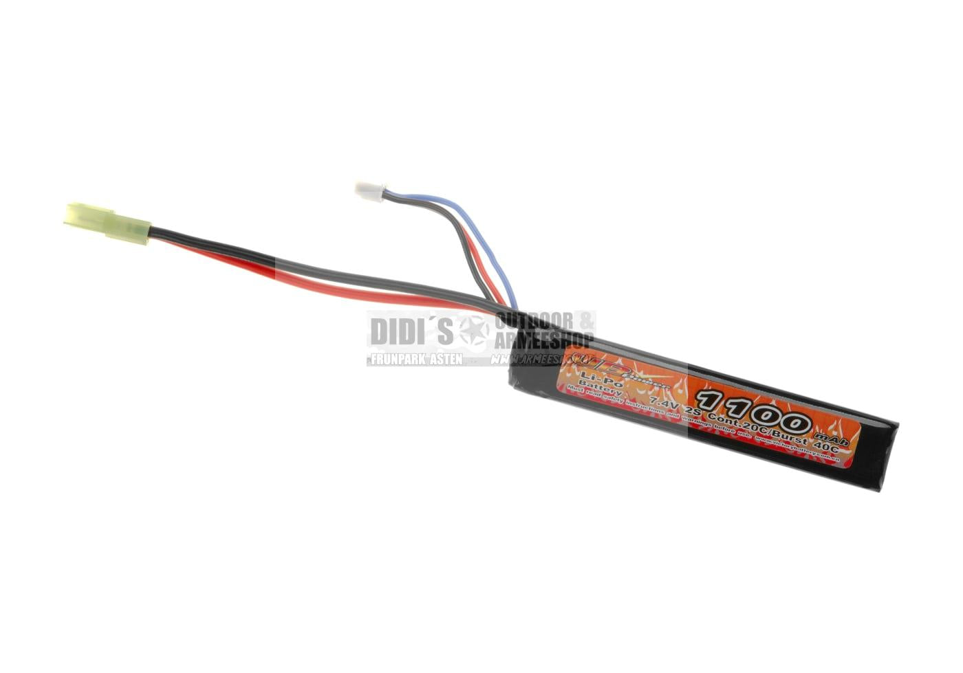 Lipo 7.4V 1100mAh 20C Stock Tube Type