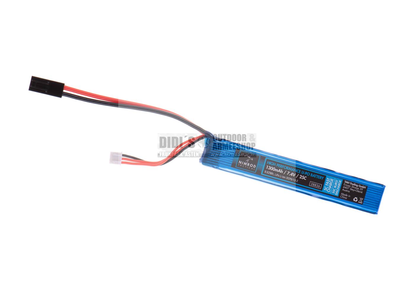 Nimrod Tactical LiPo Akku 7,4V 1300mAh 25C Stock Tube AEG