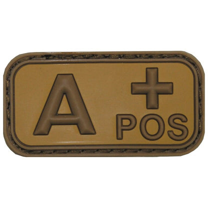 Klettabzeichen, Blutgruppe "A POS", 3D div.Farben
