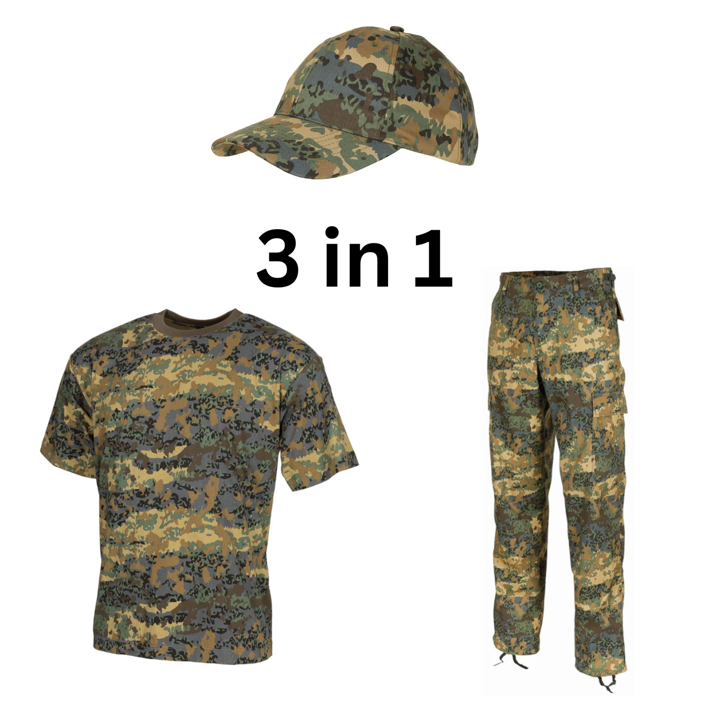3-in-1 im neuen Öster.Bundesheer-03 tarn Set – Cap, T-Shirt & Hose