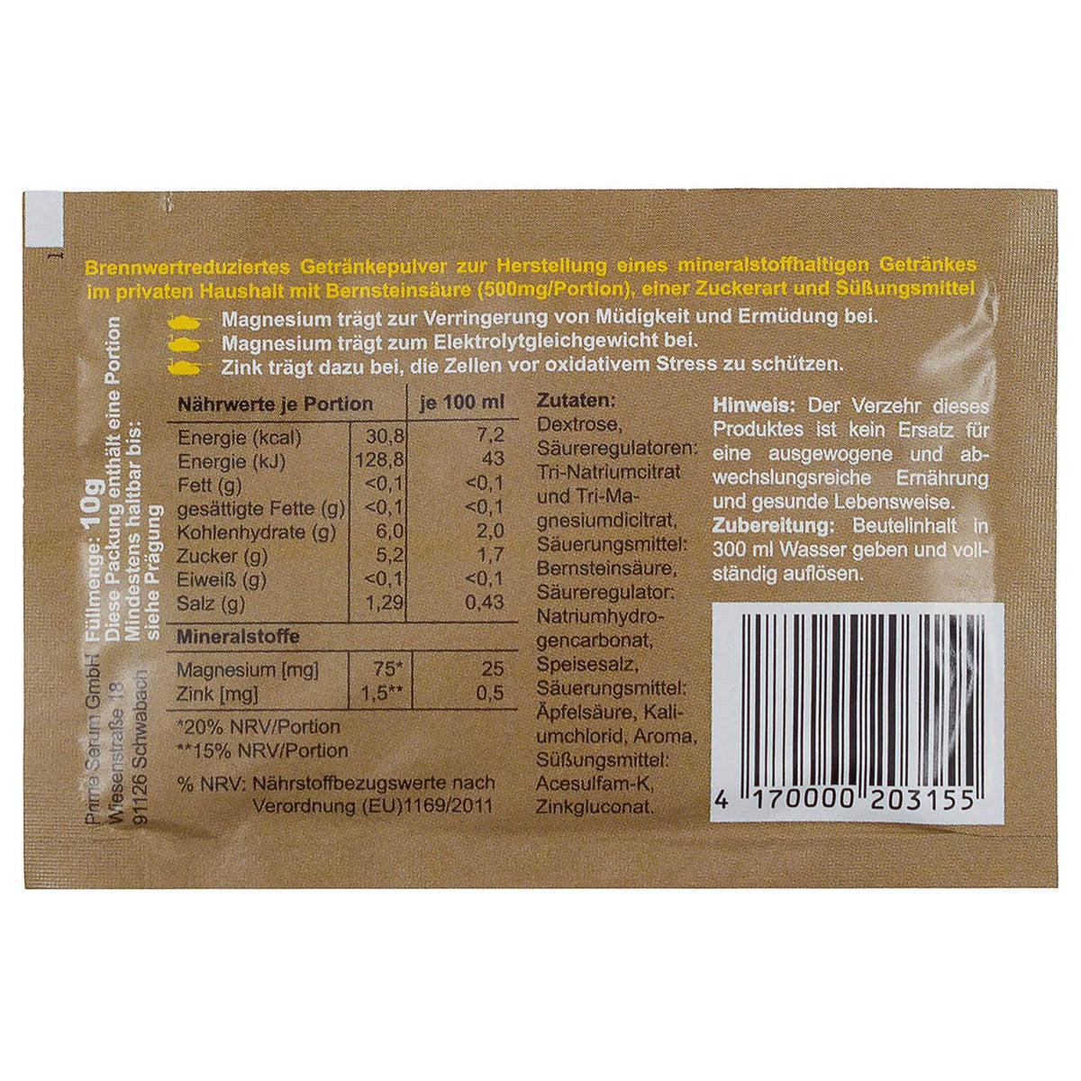Getränkepulver, "Granatenbrause", 10 g