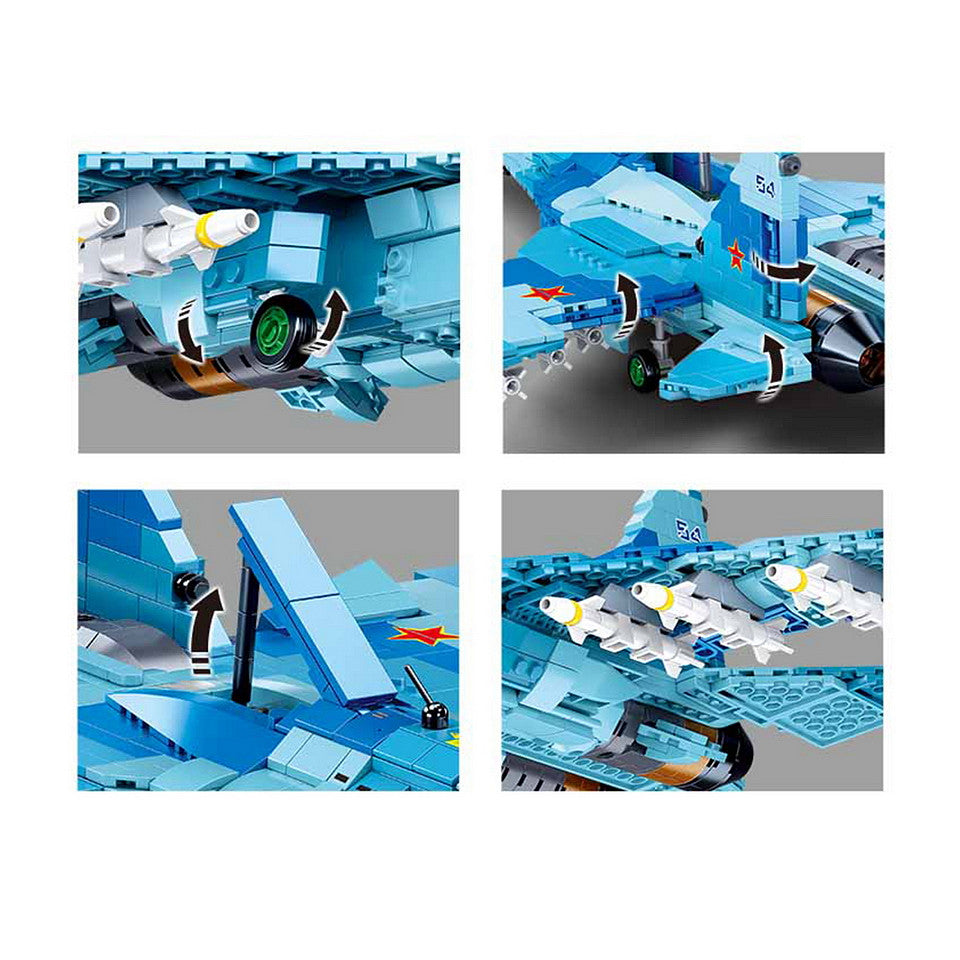 Sluban blue jet fighter M38-B0985 #16087