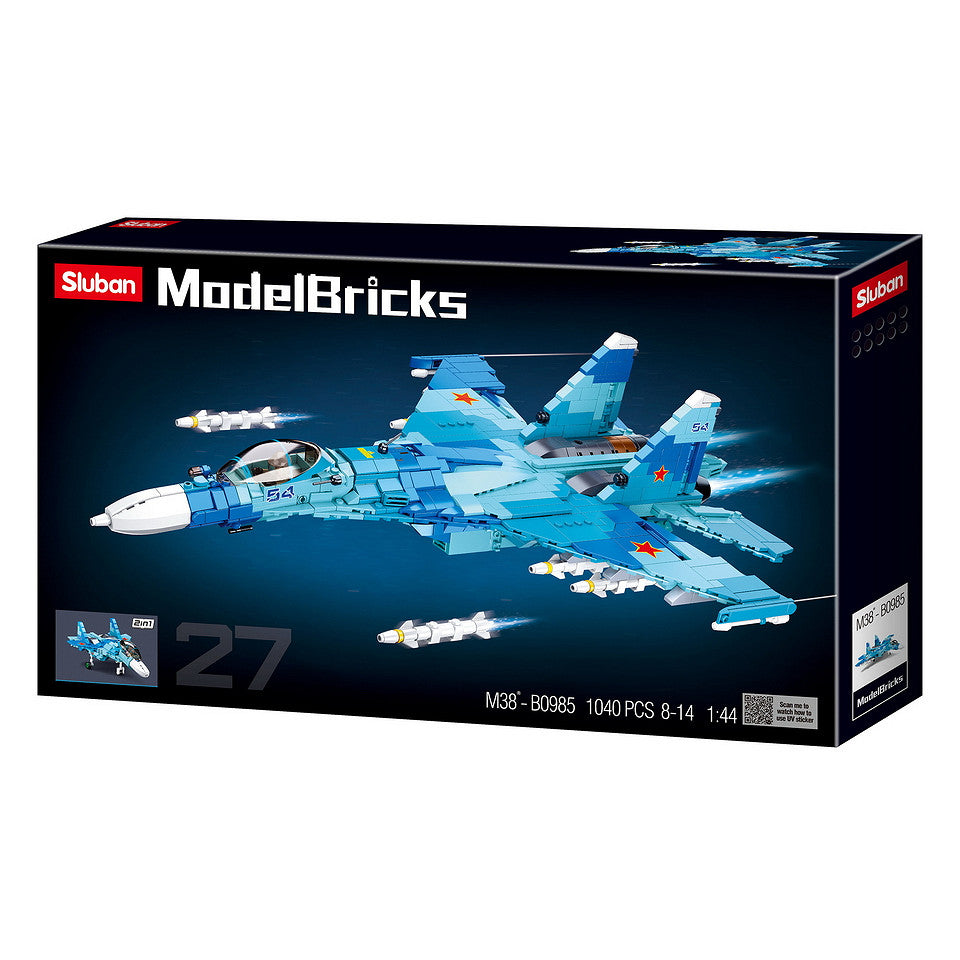 Sluban blue jet fighter M38-B0985 #16087