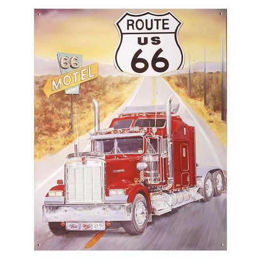 Metallplatte groß 16. Route 66 US Truck