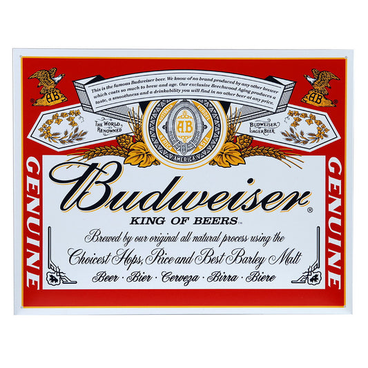 Metall Platte groß 63. Budweiser