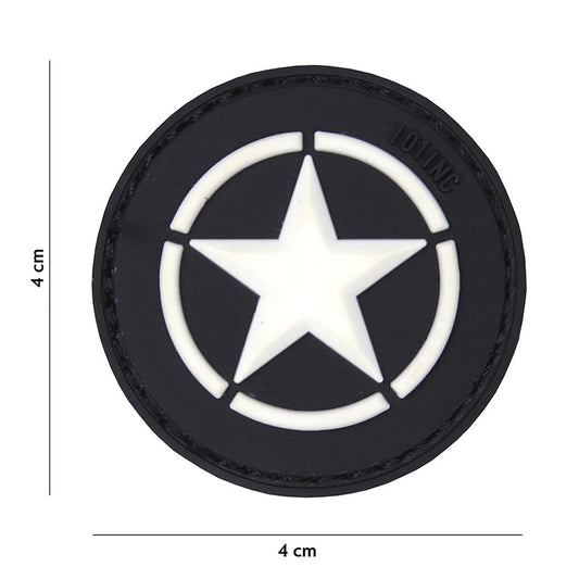 Rubber Patch Emblem 3D PVC Allied Stern schwarz