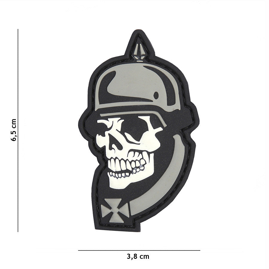 Emblem 3D PVC WW I skull grau