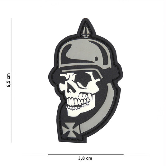 Emblem 3D PVC WW I skull grau