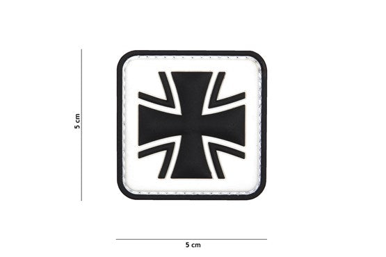 Patch 3D PVC German cross white