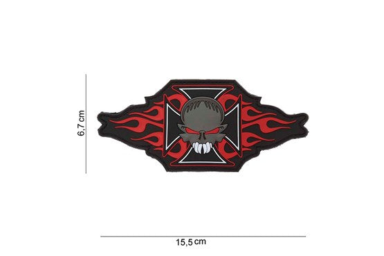 Kreuz Skull Rubber Patch