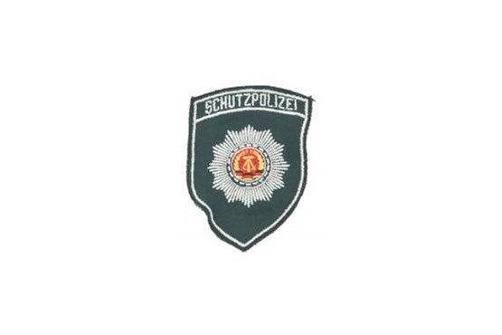 Ärmelabzeichen DDR VOPO ´Schutzpolizei´ blau/grün neuwertig