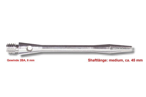 Shaft Alu medium ,ca.45 mm ,schwarz/silber/rot div.Farben