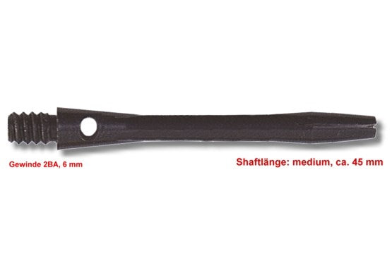 Shaft Alu medium ,ca.45 mm ,schwarz/silber/rot div.Farben