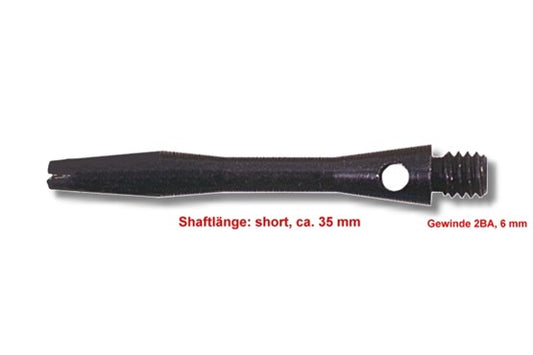 Shaft Alu short, ca. 35 mm, schwarz/silber