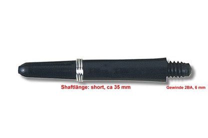 Shaft Nylon + Ring short, ca.35 mm, schwarz/weiß