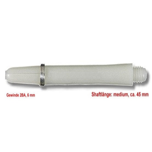 Shaft Nylon + Ring medium, ca. 45 mm, weiß/schwarz
