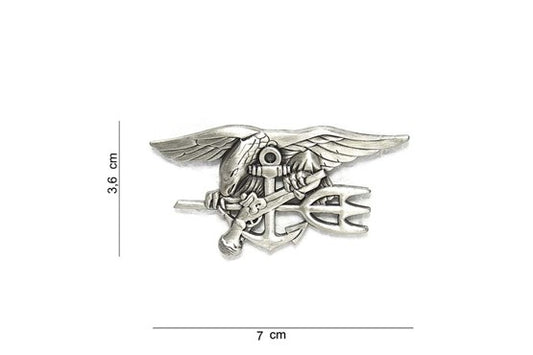 Abzeichen US Navy Seals Siegel groß Silber